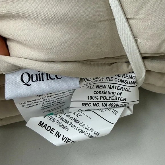 NWT QUINCE Bamboo Dream Quilt Full/Queen Sand 6419 - Picture 8 of 10